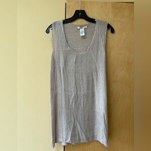 Kontatto Beige Shimmer Tank Top - Made in Italy - Medium